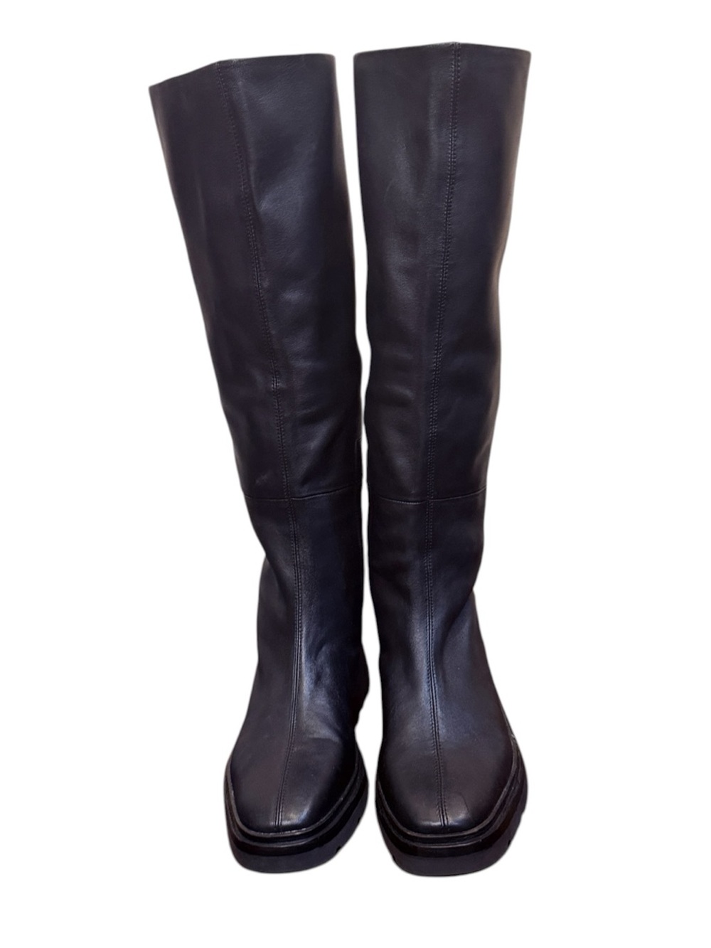 Vince Women’s Rune Leather Knee-High Pull On Riding Style Black Boot sz 10